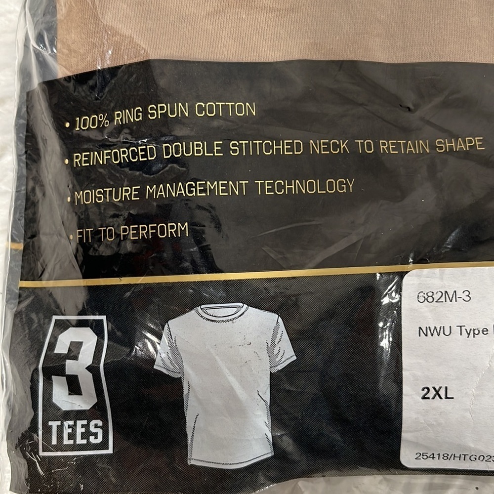 Soffe Base Layer Men's 3 Pack - USA Cotton Military Crew Necks Tee Size 2XL New - Picture 4 of 9